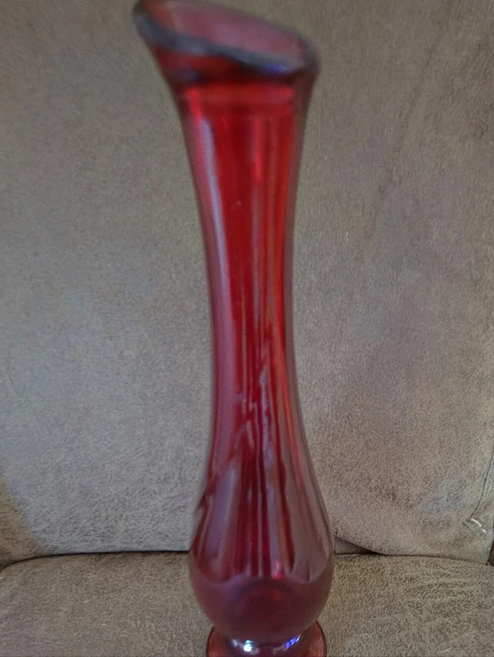 Vintage Avon Ruby Red Glass Bud Vase 7.5